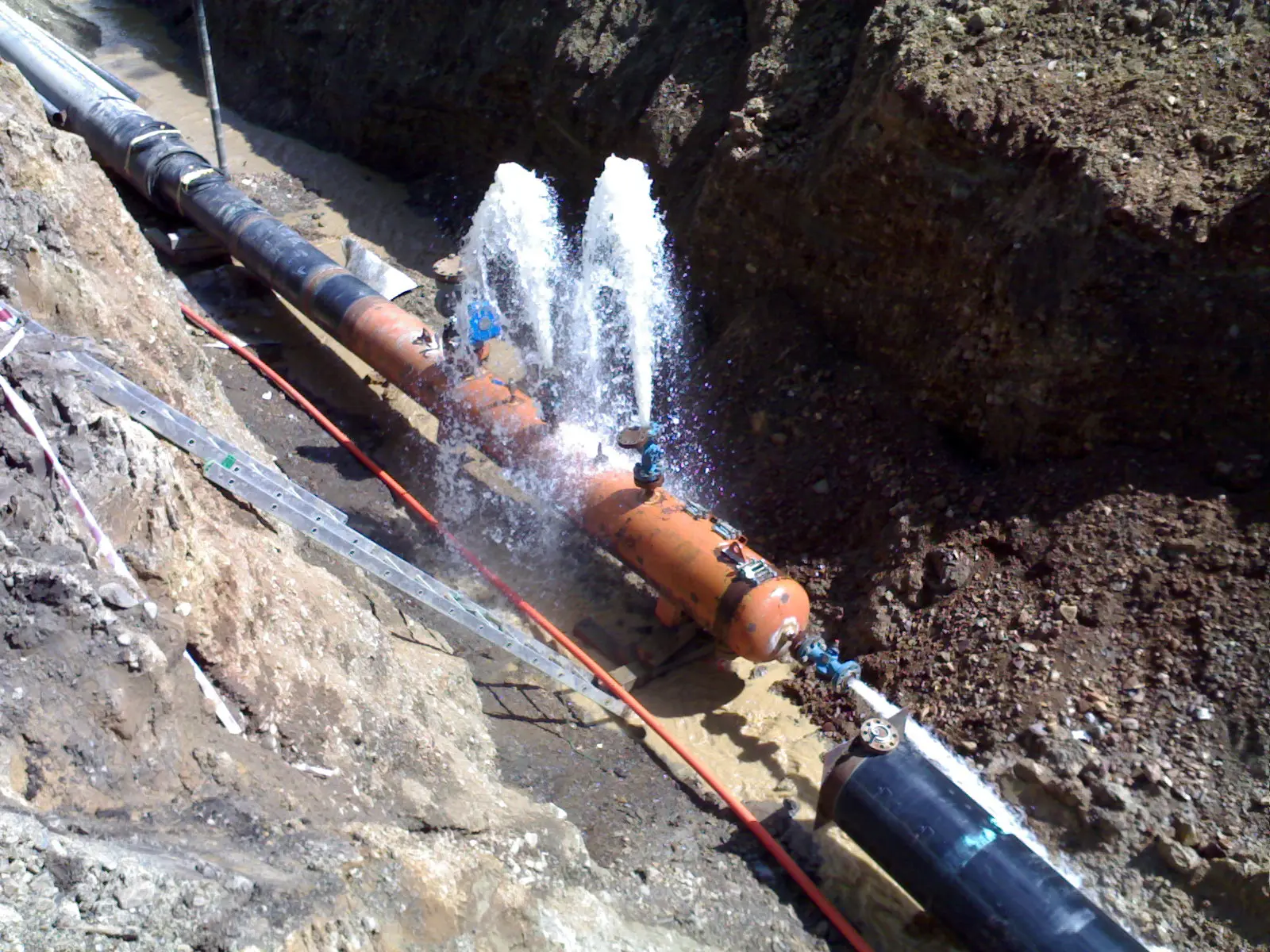 pressure testing of the pipeline at construction installation of the pipeline SBI 300930584 copy