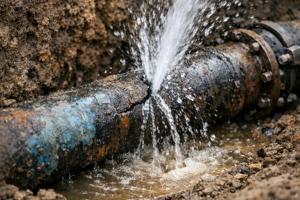 How a Professional Team Handles a Water Main Leak Repair